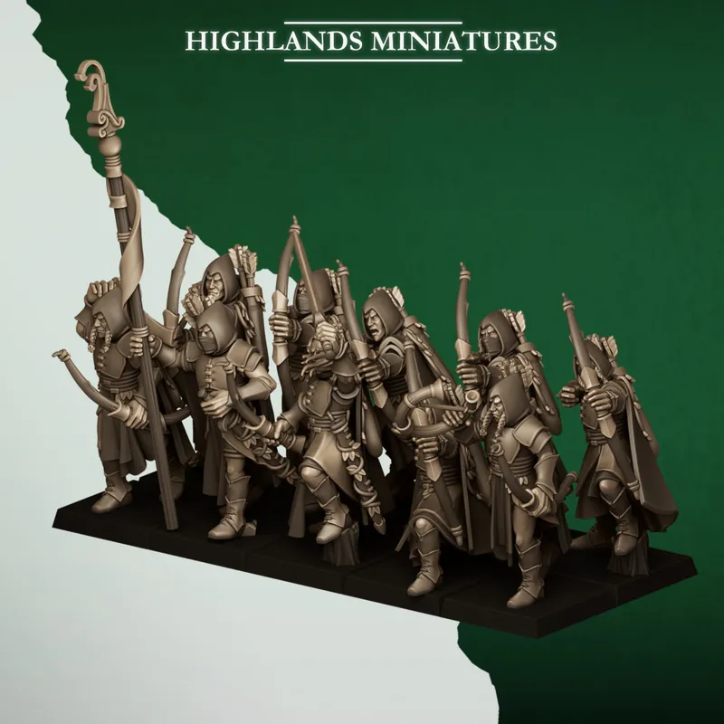 Highlands Miniatures - Feral Elf - Feral Archers With EMC Speciale Aanbieding