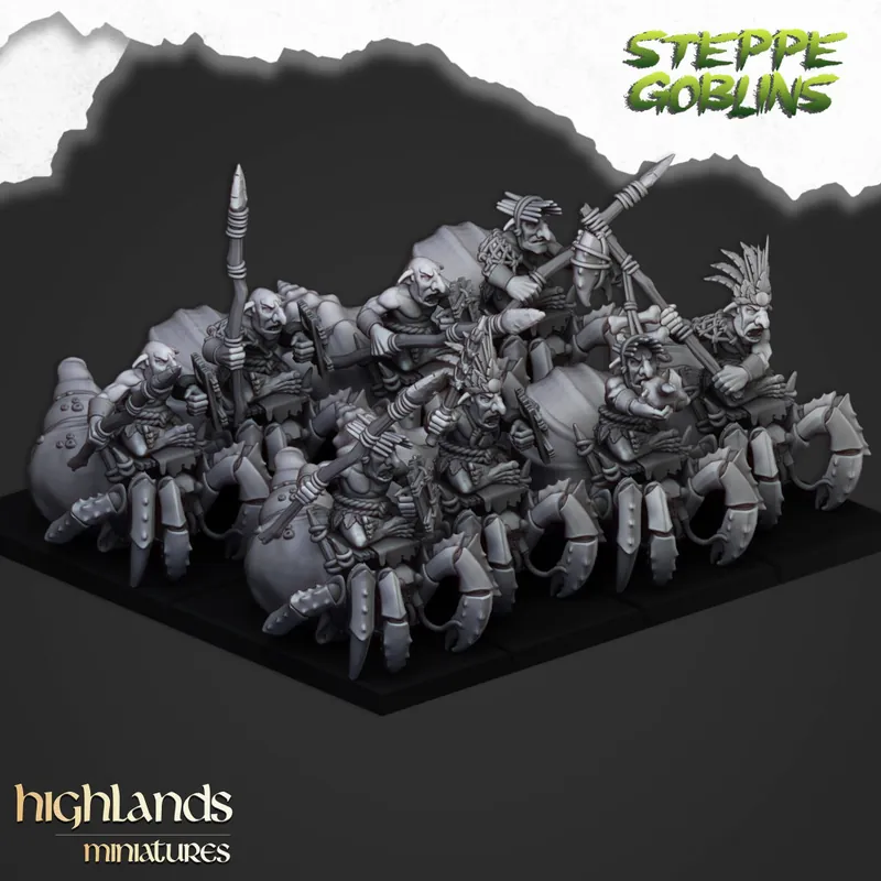 Highlands Miniatures - Steppe Goblins - Mounted Coast Goblins with EMC Dagaanbieding