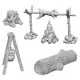 Wizkids Deep Cuts Unpainted Miniatures Camp Fire & Sitting Log Koopje