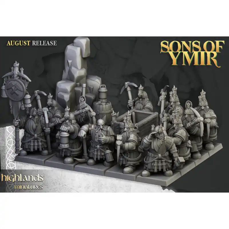 Betaalbaar Highlands Miniatures - Sons Of Ymir - Dwarfs Miners with EMC