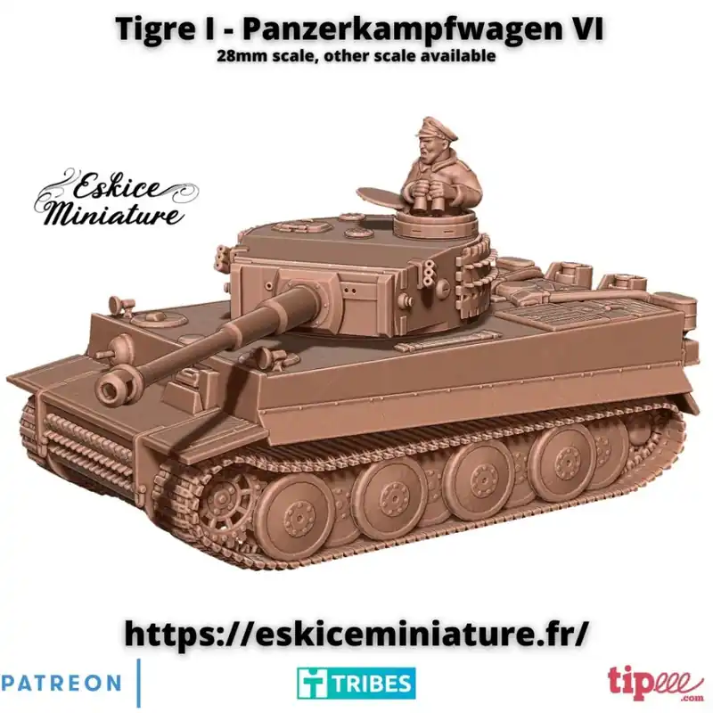 Tigre 1, Panzer VI avec pilote – Fichier 3D Gecertificeerd
