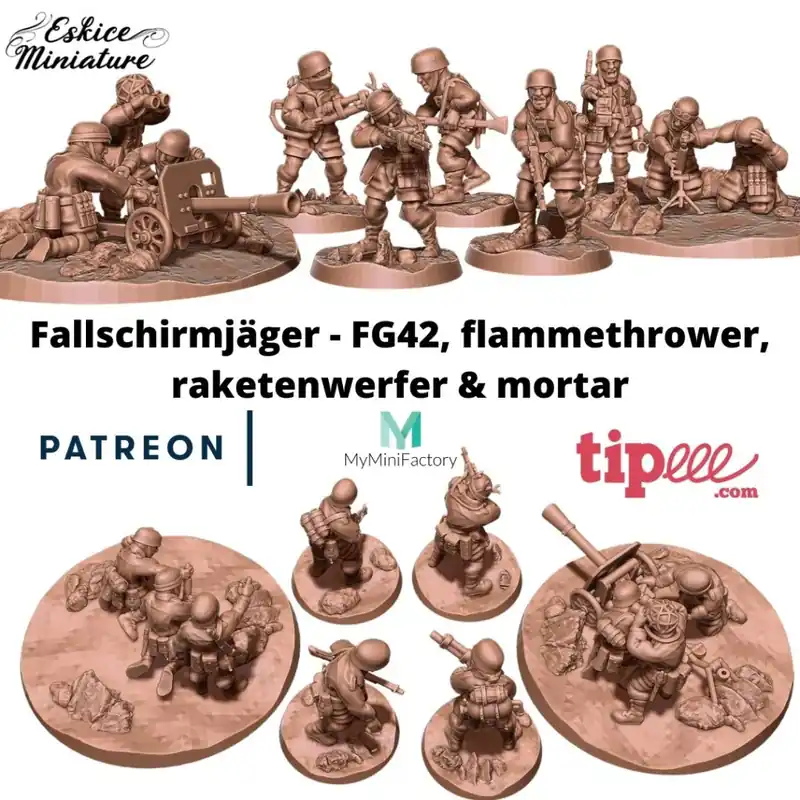 Betaalbaar Raketenwerfer, mortier, lance flamme et FG42 Fallschirmjäger – Fichiers 3D
