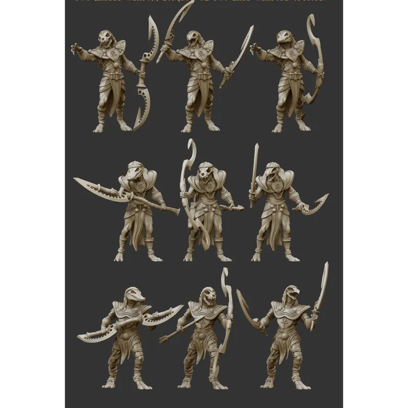 Alleen Vandaag Crab Miniatures - Undead Egyptians - Ushabty Arme rituelle x3