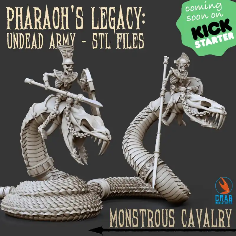 Weekendaanbieding Crab Miniatures - Undead Egyptians - Monstrous Cavalary avec EMC x6