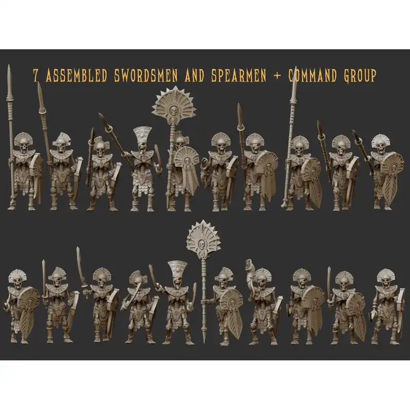 Crab Miniatures - Undead Egyptians - Armored Skeletons with Sword avec EMC x10 Laatste Versie