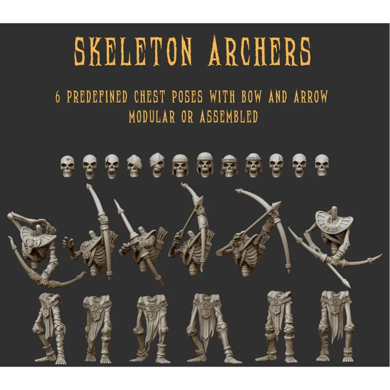 Crab Miniatures - Undead Egyptians - Skeletons with Bows x10 Laatste Kans