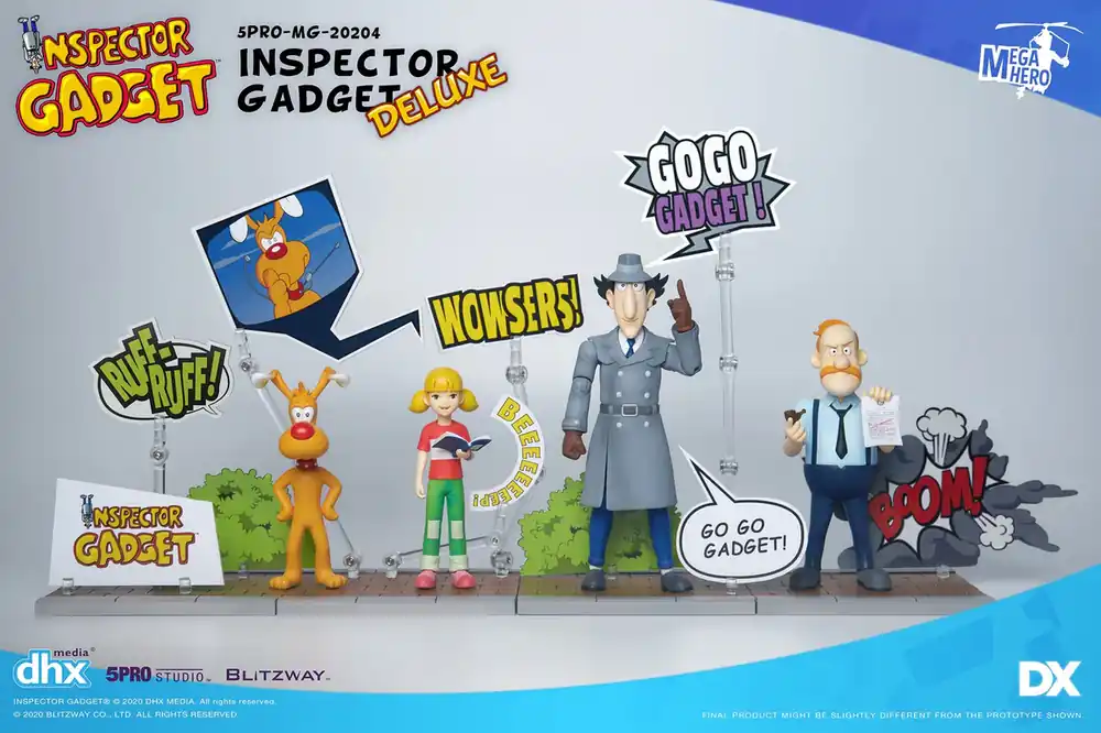 Betrouwbaar INSPECTEUR GADGET INSPECTEUR GADGET, SOPHIE, FINOT ET INSPECTEUR-CHEF GONTIER « MEGAHERO » DELUXE VERSION