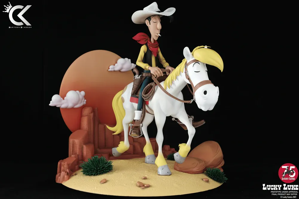 Lage Kosten Statuette Lucky Luke et Jolly Jumper 1/6 Cartoon Kingdom