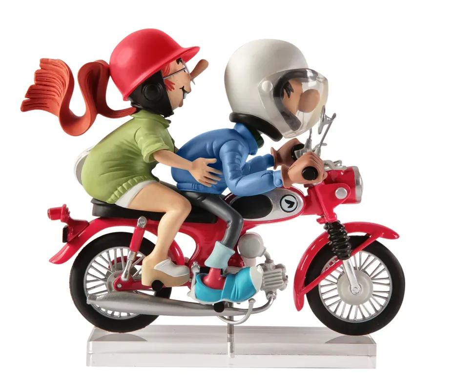 Voordeelprijs LE GARAGE DE FRANQUIN, GASTON LAGAFFE HONDA S90 « GAFFES, BEVUES ET BOULETTES » – véhicule en résine 17 cm