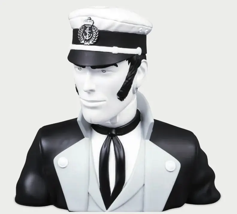 Populair Buste de collection Corto Maltese, version noir & blanc Moulinsart 2021 (46967100)