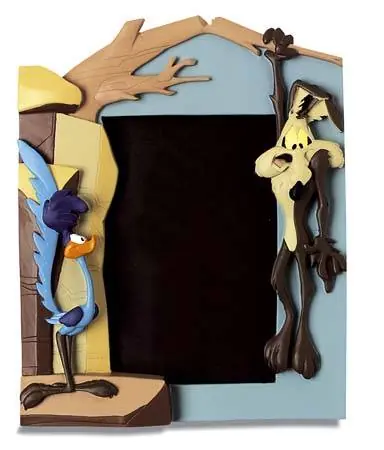 Aanbieding LOONEY TUNES ROAD RUNNER & WILE E. COYOTE – cadre photo 3D en résine