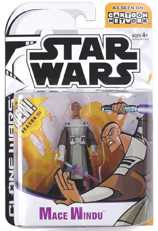 Figurine articulée Mace Windu Star Wars Clone Wars Animated Hasbro 2003 Dagaanbieding