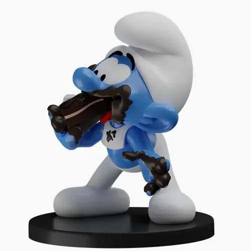 Figurine Schtroumpf gourmand Blue Resin par Puppy (700115) Gratis Retour