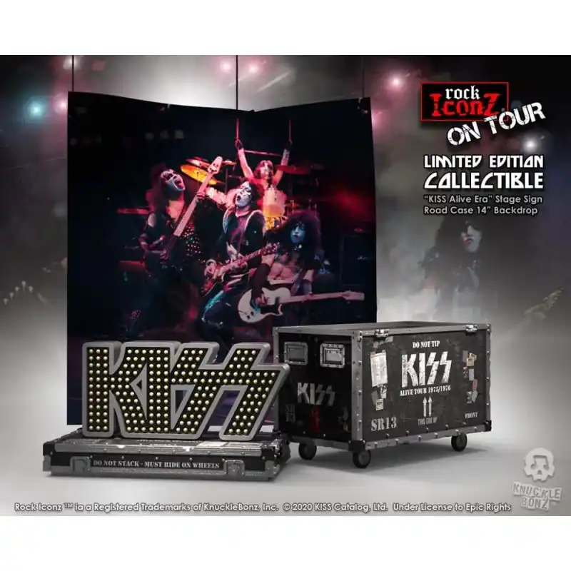 Kiss - Statuette Rock Ikonz On Tour caisse de tournée + décor de scène Alive! Tour Voordeelprijs
