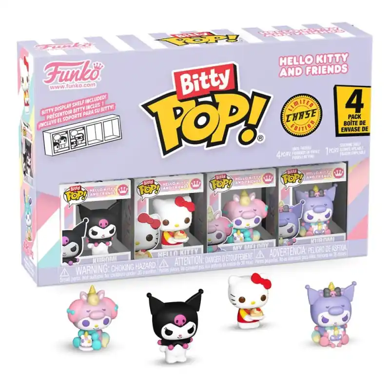 Korting Hello Kitty and Friends - Pack 4 figurines Bitty POP! Hello Kitty and Friends Series 3 2 cm