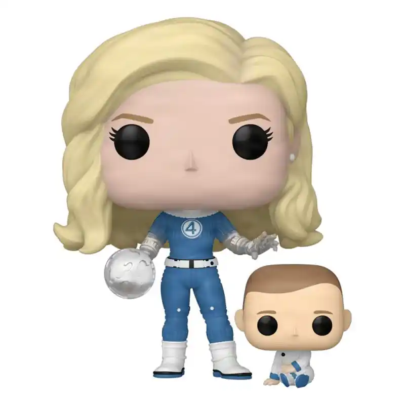 Finale Uitverkoop Les Quatre Fantastiques Premiers pas - Figurine POP! & Buddy la Femme invisible & Franklin 9 cm