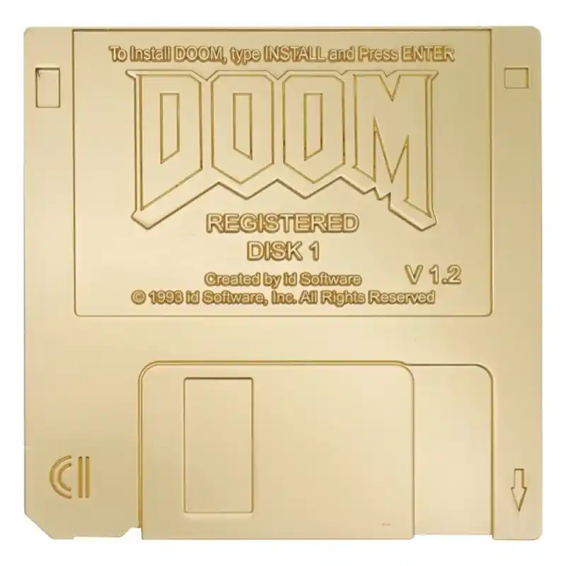 Beperkte Voorraad Doom - Réplique Floppy Disk Gold Plated Limited Edition