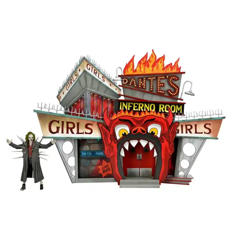 Rechtstreeks Van De Fabrikant JUILLET 2026 Beetlejuice – Diorama Trenchcoat with Spikes Inferno Room Deluxe Set