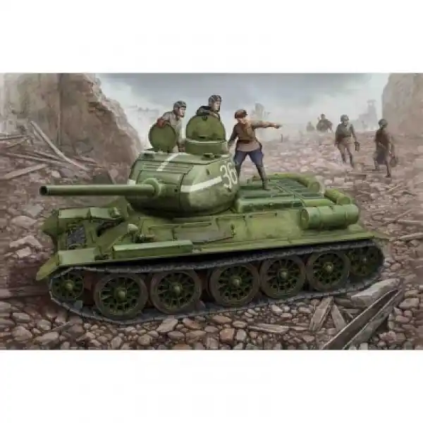 Hete Deal Russian T-34/85 (1944 flattened turret) tank- 1 48e - Hobby Boss - Hobby Boss