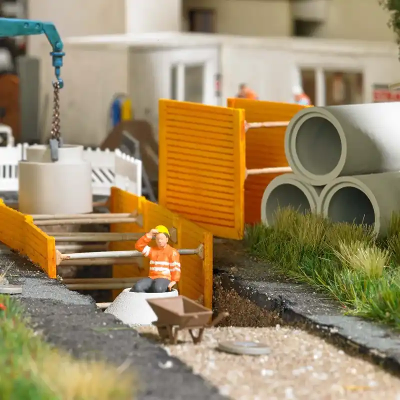 Set d’action, Chantier pose d‘égout – Busch 79878 – HO Op = Op
