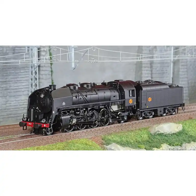 Jouef HJ2431S Locomotive à vapeur 141 R 484, tender charbon, livrée noire, SNCF, Hausbergen, digitale sonore Direct Beschikbaar