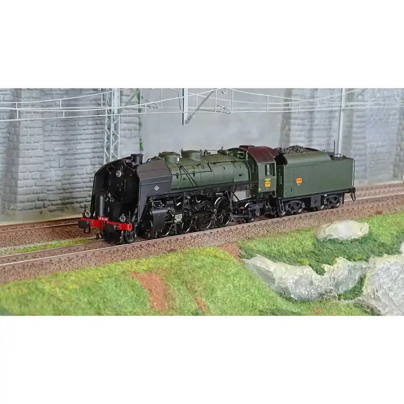 Jouef HJ2430S Locomotive à vapeur 141 R 44, tender charbon, livrée vert et noir, SNCF, Sarreguemines, digitale sonore Gecertificeerd