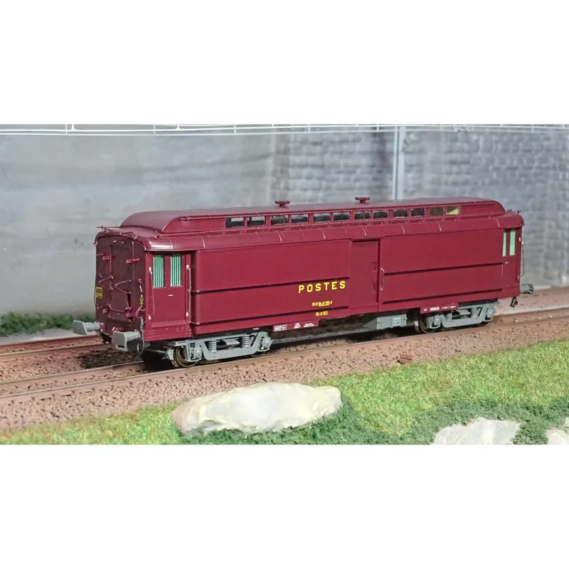 Exclusieve Aanbieding Ree Modeles VB257 Voiture postale Allège Pantin, PEZ brun PTT, châssis gris, sans soufflet, SNCF