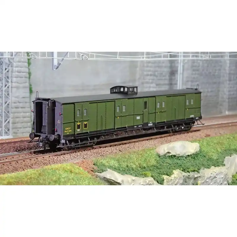 Ree Modeles VB349 Fourgon à bogies, ex-PLM, vert 306, vigie et échelle, SNCF Bestseller
