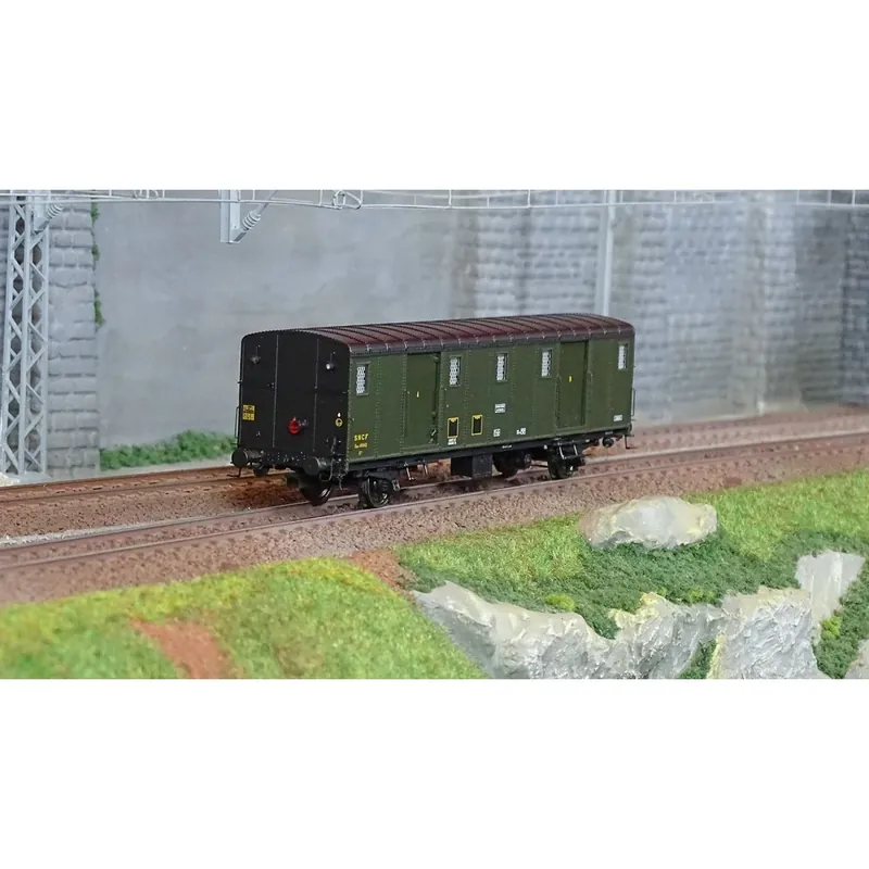 Ree Modeles VB 114 Voiture fourgon OCEM 30, toit noir, ex-PO, SNCF, LIMOGES, feux Tijdelijk Beschikbaar