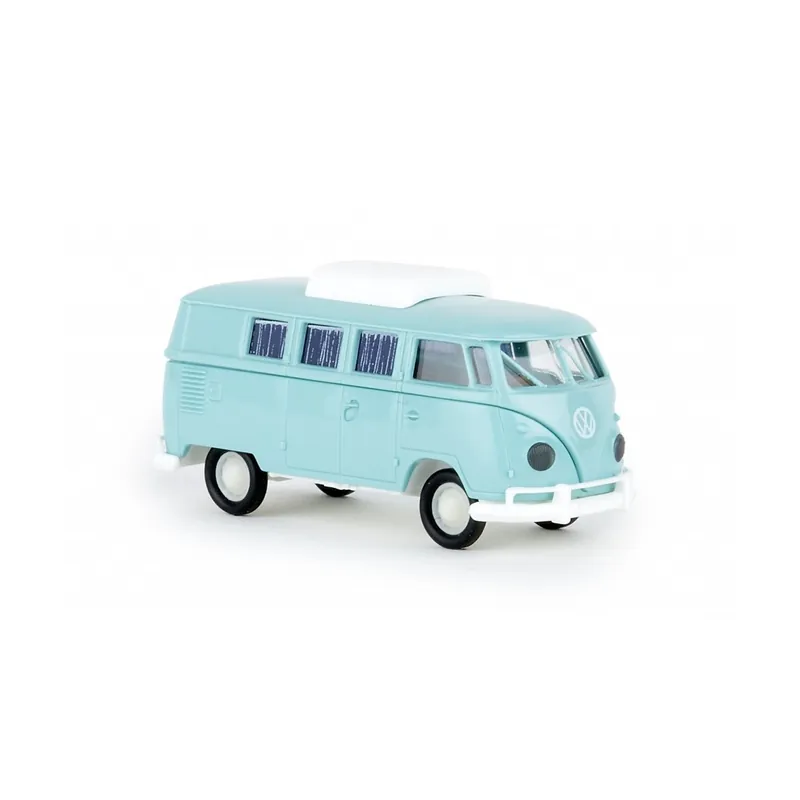 Tijdelijk Beschikbaar Brekina 31604 Volkswagen Camping car T2, avec toit relevable, bleu pastel