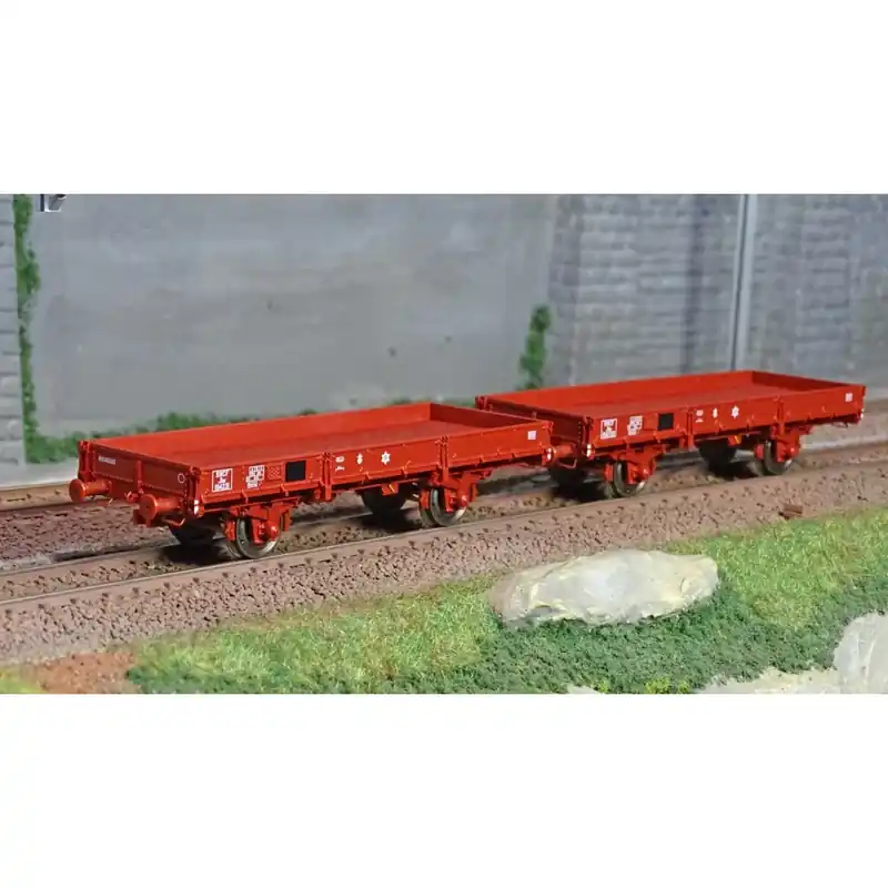 Ree modeles WB607 Wagon Plat OCEM 29, Rouge SNCF, Jho Freiné, Roues pleines Aanbieding
