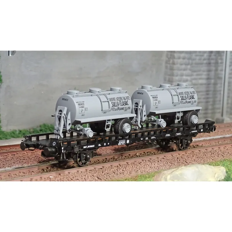 Ree modeles WB616 Wagon UFR Biporteur noir, remorques citernes rondes SULLY-FLAYAC Laatste Kans